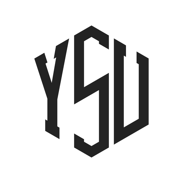 Diseño del logotipo de YSU Letra inicial YSU Monograma Logotipo con forma de hexágono