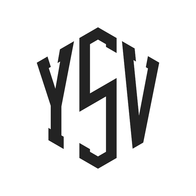 Diseño del logotipo YSV Letra inicial YSV Monograma Logotipo con forma de hexágono