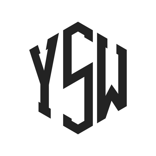 Diseño del logotipo YSW Letra inicial YSW Monograma Logotipo con forma de hexágono