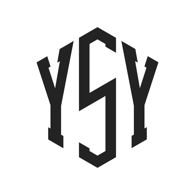 Diseño del logotipo de YSY Letra inicial YSY Monograma Logotipo con forma de hexágono