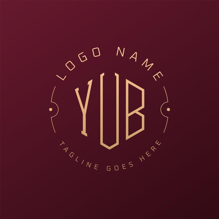 Vector diseño de logotipo de yub de lujo letra elegante yub monograma logotipo minimalista poligono plantilla de diseño de logotipo yub