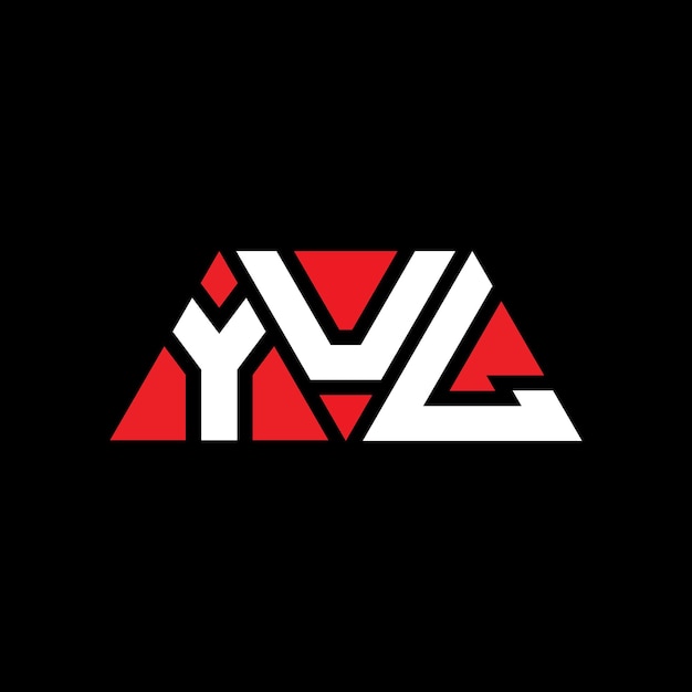 Vector el diseño del logotipo de yul triángulo con forma de triángulo yul diseño de logotipo triángulo de yul monograma yul modelo de logotipo vectorial triangular con color rojo yul logotipo triangular simple elegante y lujoso logotipo yul