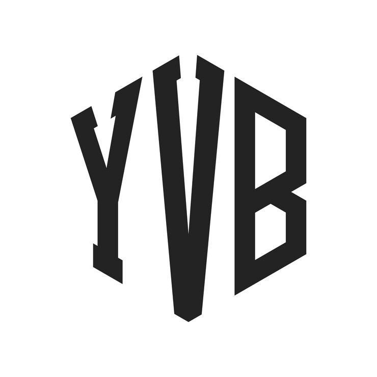 Vector diseño del logotipo yvb letra inicial yvb monograma logotipo con forma de hexágono
