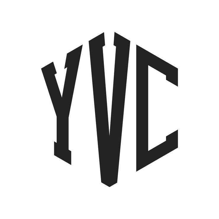 Vector diseño del logotipo yvc letra inicial yvc monograma logotipo con forma de hexágono