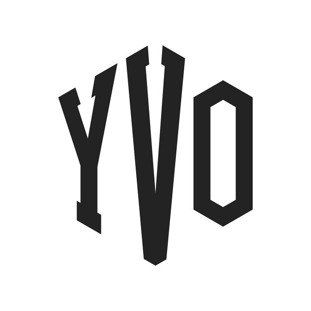 Diseño del logotipo YVO Letra inicial YVO Monograma Logotipo con forma de hexágono