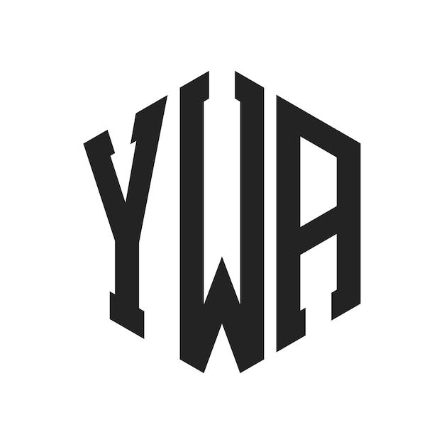 Diseño del logotipo YWA Letra inicial YWA Monograma Logotipo con forma de hexágono