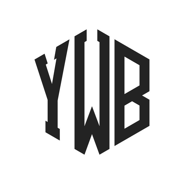 Diseño del logotipo YWB Letra inicial YWB Monograma Logotipo con forma de hexágono