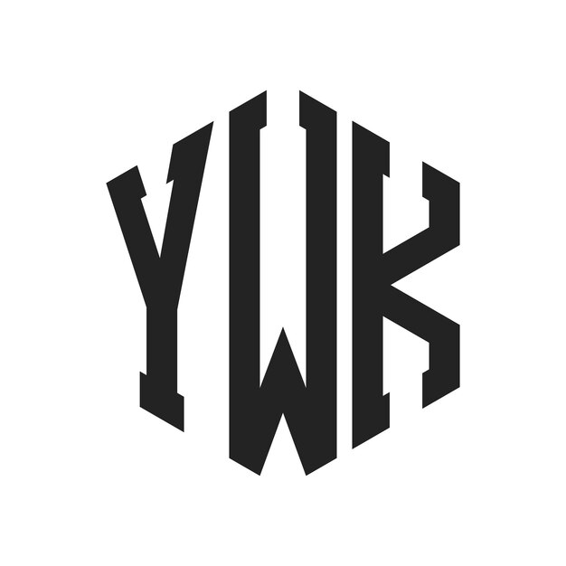 Diseño del logotipo YWK Letra inicial YWK Monograma Logotipo con forma de hexágono