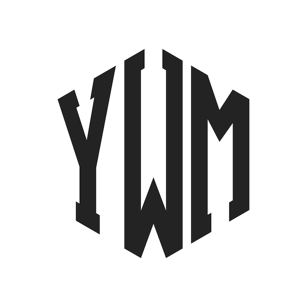 Diseño del logotipo de YWM Letra inicial YWM Monograma Logotipo con forma de hexágono
