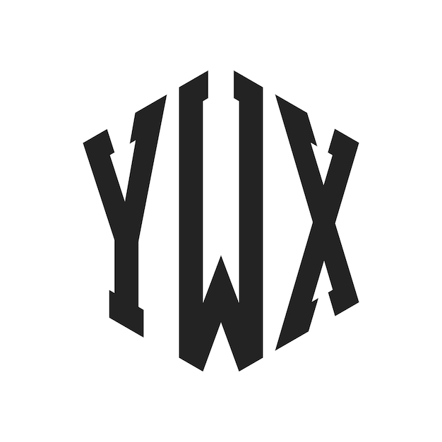 Diseño del logotipo YWX Letra inicial YWX Monograma Logotipo con forma de hexágono