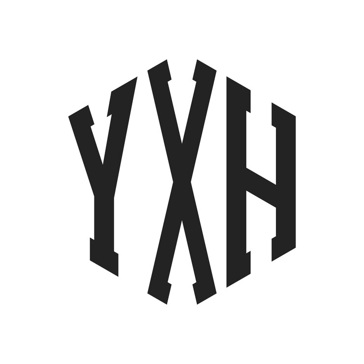 Vector diseño del logotipo de yxh letra inicial yxh monograma logotipo con forma de hexágono