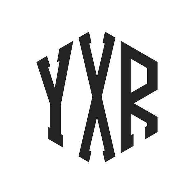 Diseño del logotipo YXR Letra inicial YXR Monograma Logotipo con forma de hexágono