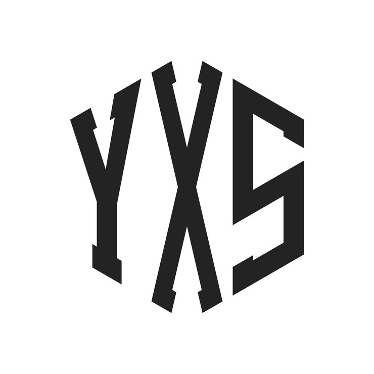 Vector diseño del logotipo yxs letra inicial yxs monograma logotipo con forma de hexágono