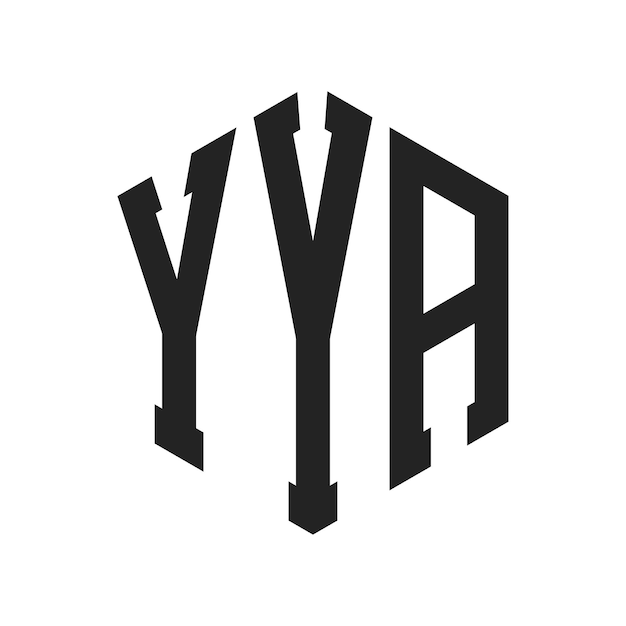 Diseño del logotipo YYA Letra inicial YYA Monograma Logotipo con forma de hexágono
