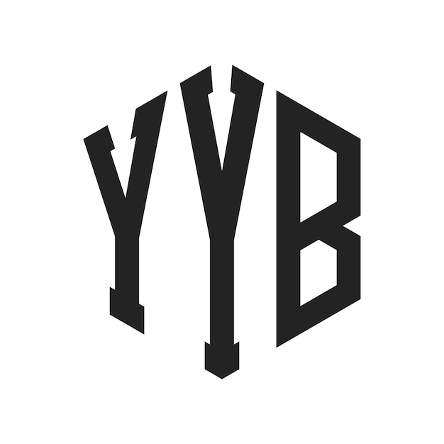 Diseño del logotipo YYB Letra inicial YYB Monograma Logotipo con forma de hexágono