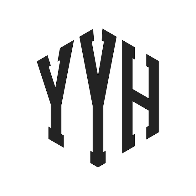 Diseño del logotipo de YYH Letra inicial YYH Monograma Logotipo con forma de hexágono