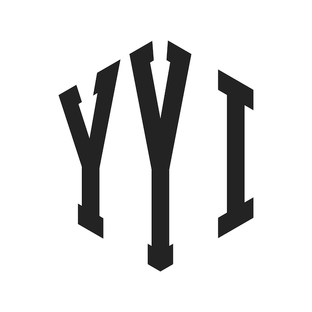 Diseño del logotipo YYI Letra inicial YYI Monograma Logotipo con forma de hexágono