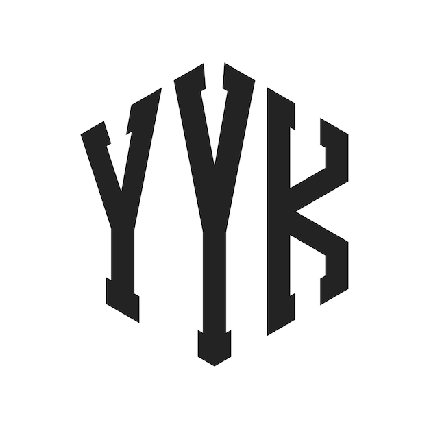 Diseño del logotipo YYK Letra inicial YYK Monograma Logotipo con forma de hexágono
