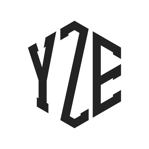 Diseño del logotipo YZE Letra inicial YZE Monograma Logotipo con forma de hexágono