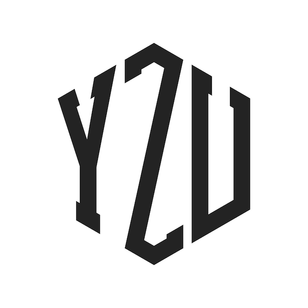 Diseño del logotipo de YZU Letra inicial YZU Monograma Logotipo con forma de hexágono