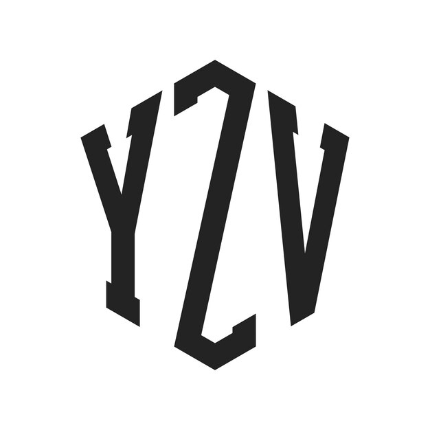 Diseño del logotipo YZV Letra inicial YZV Monograma Logotipo con forma de hexágono