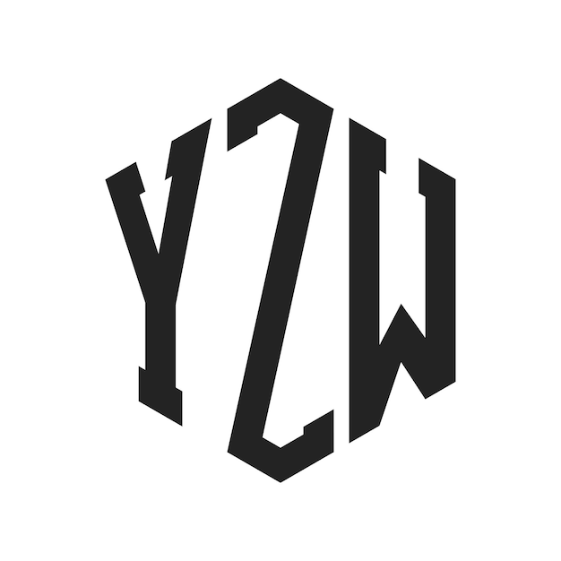Diseño del logotipo YZW Letra inicial YZW Monograma Logotipo con forma de hexágono