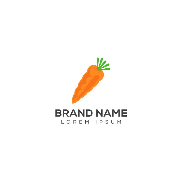Diseño de logotipo de zanahoria