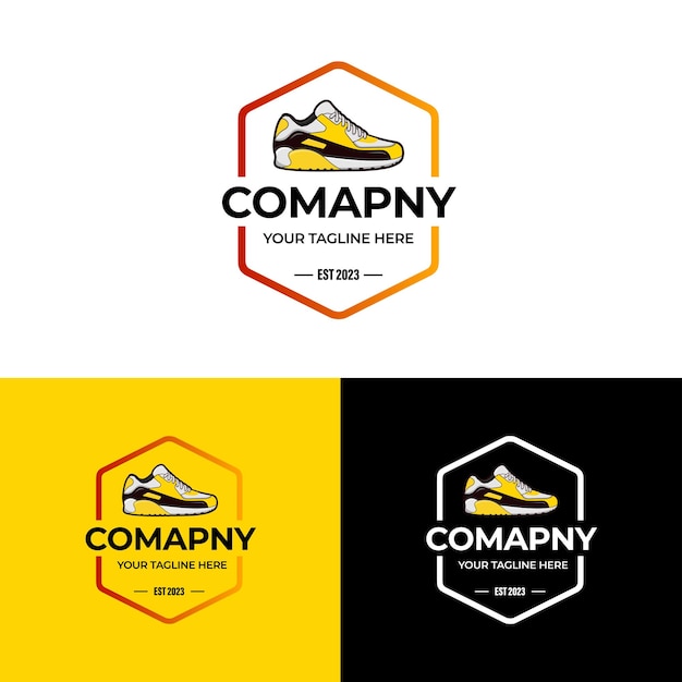Diseño de logotipo de zapatillas zapato diseño de logotipo moderno mínimo