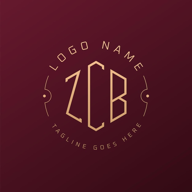 Diseño de logotipo de ZCB de lujo Letra elegante Logotipo ZCB monograma Poligono minimalista Template de diseño de logotipo ZCB