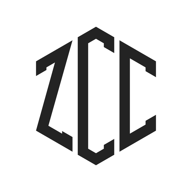 Diseño del logotipo de ZCC Letra inicial ZCC Monograma Logotipo con forma de hexágono