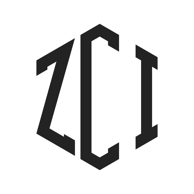Diseño del logotipo ZCI Letra inicial ZCI Monograma Logotipo con forma de hexágono