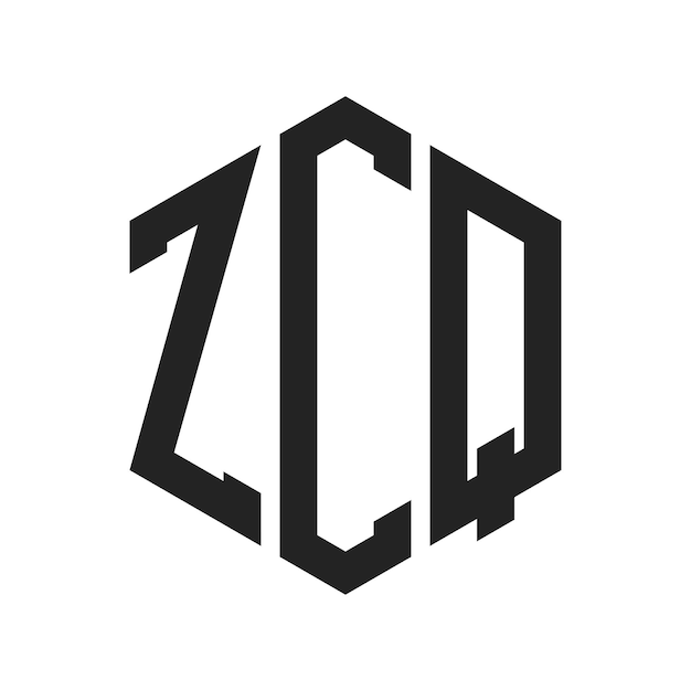 Diseño del logotipo ZCQ Letra inicial ZCQ Monograma Logotipo con forma de hexágono