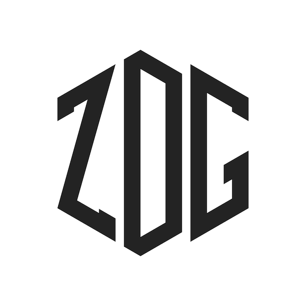 Diseño del logotipo de ZDG Letra inicial ZDG Monograma Logotipo con forma de hexágono