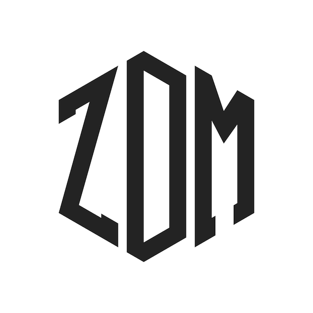 Diseño del logotipo ZDM Letra inicial ZDM Monograma Logotipo con forma de hexágono