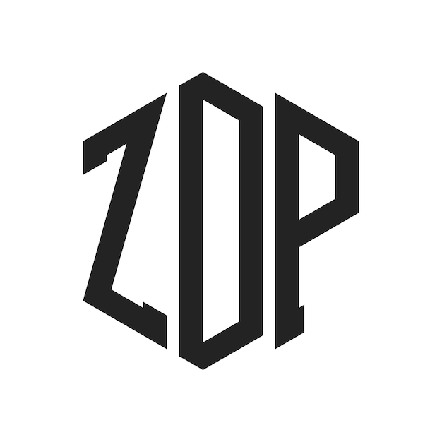 Diseño del logotipo ZDP Letra inicial ZDP Monograma Logotipo con forma de hexágono