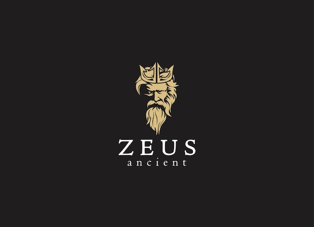 Vector diseño de logotipo de zeus griego antiguo