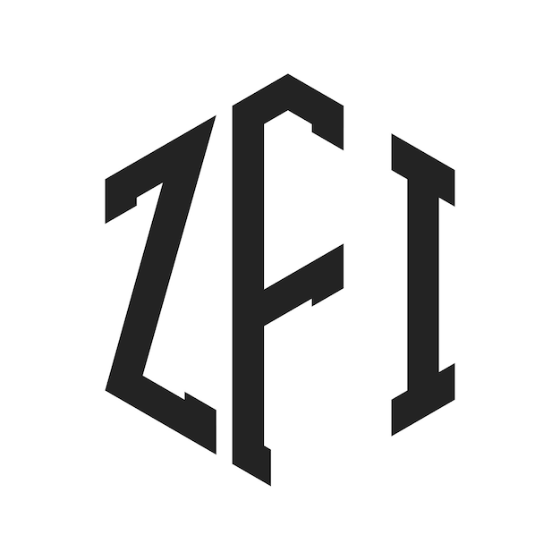 Diseño del logotipo ZFI Letra inicial ZFI Monograma Logotipo con forma de hexágono