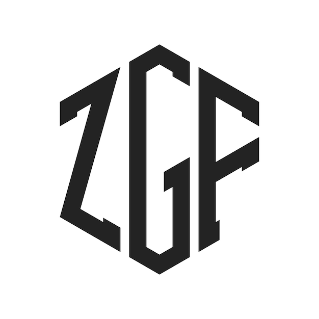 Diseño del logotipo ZGF Letra inicial ZGF Monograma Logotipo con forma de hexágono