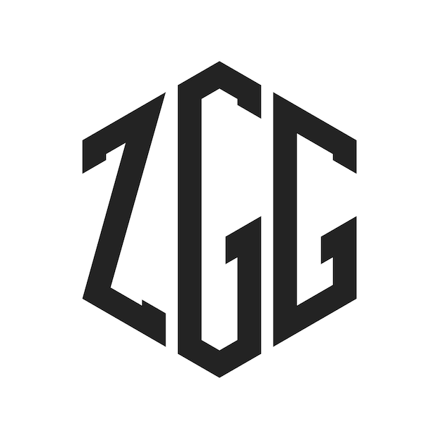 Diseño del logotipo de ZGG Letra inicial ZGG Monograma Logotipo con forma de hexágono