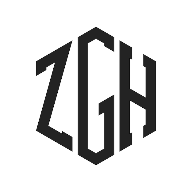 Diseño del logotipo ZGH Letra inicial ZGH Monograma Logotipo con forma de hexágono
