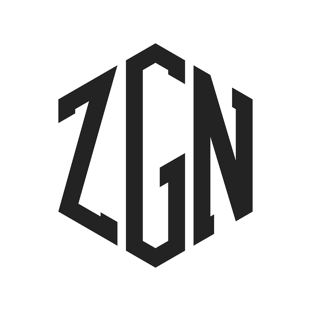 Diseño del logotipo ZGN Letra inicial ZGN Monograma Logotipo con forma de hexágono