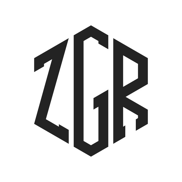 Diseño del logotipo ZGR Letra inicial ZGR Monograma Logotipo con forma de hexágono