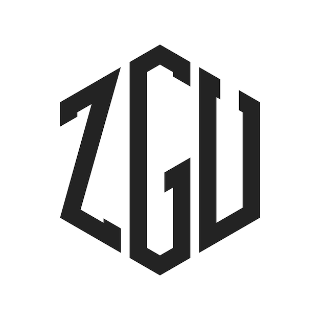Diseño del logotipo de ZGU Letra inicial ZGU Monograma Logotipo con forma de hexágono