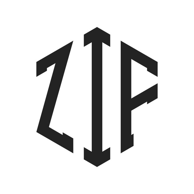 Diseño del logotipo ZIF Letra inicial ZIF Monograma Logotipo con forma de hexágono