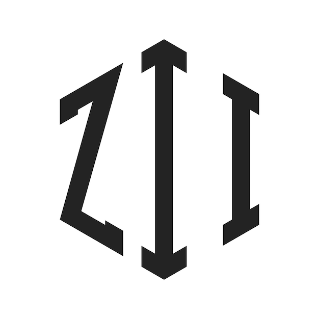Diseño del logotipo ZII Letra inicial ZII Monograma Logotipo con forma de hexágono
