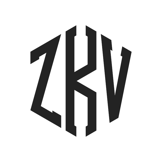 Diseño del logotipo ZKV Letra inicial ZKV Monograma Logotipo con forma de hexágono