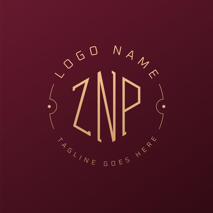 Vector diseño de logotipo znp de lujo letra elegante znp monograma logotipo minimalista poligono znp templata de diseño de logotipo