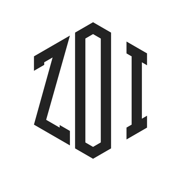 Diseño del logotipo de ZOI Letra inicial ZOI Monograma Logotipo con forma de hexágono