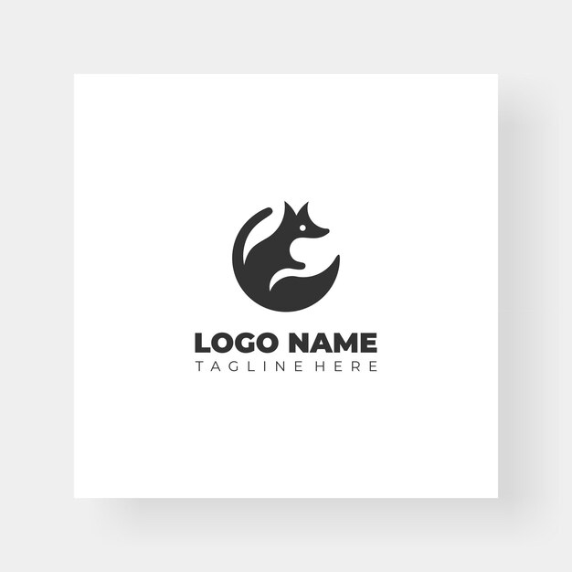 Diseño de logotipo de zorro abstracto vectorial.
