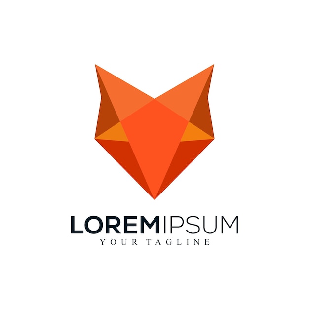 Diseño de logotipo de zorro abstracto